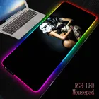 Большой игровой коврик для мыши MRGBEST с рисунком сексуальной девушки, RGB, компьютерный коврик, коврик с подсветкой, коврик для мыши, настольная клавиатура