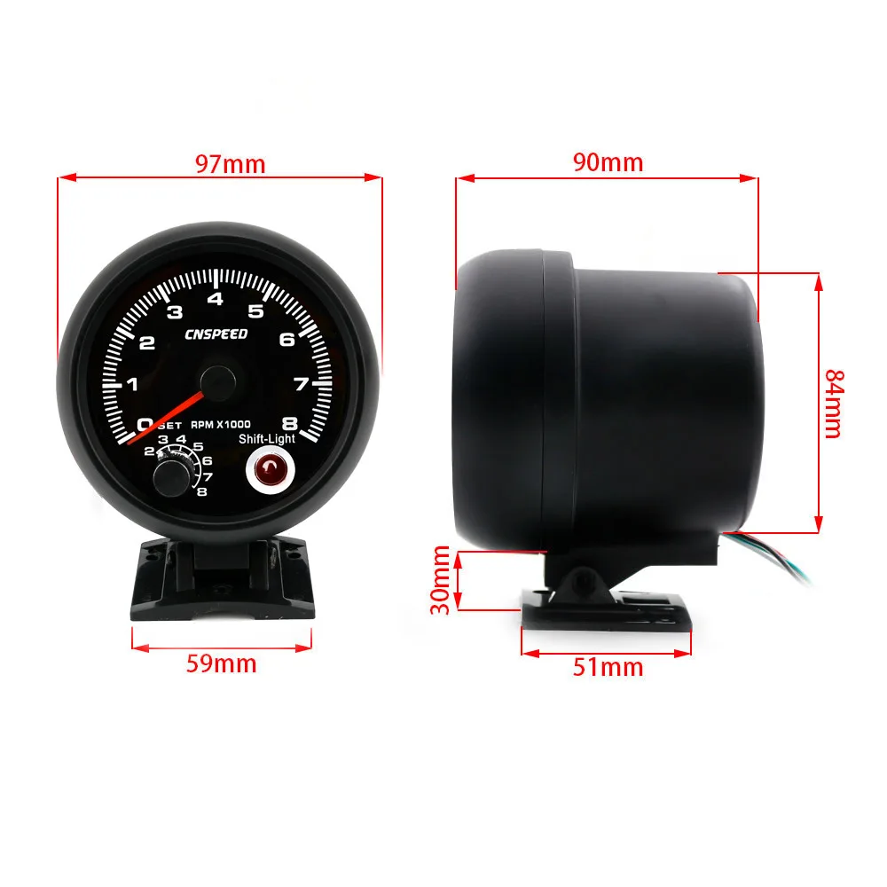Универсальный 8000 об/мин автомобиля Tachoscope датчик революция метр 12V 3 5 Inch авто
