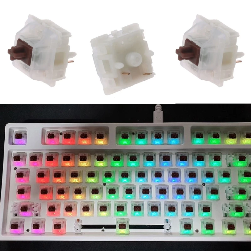10 шт./упак. Gateron переключатели 5Pin молочно желтый переключатель механическая