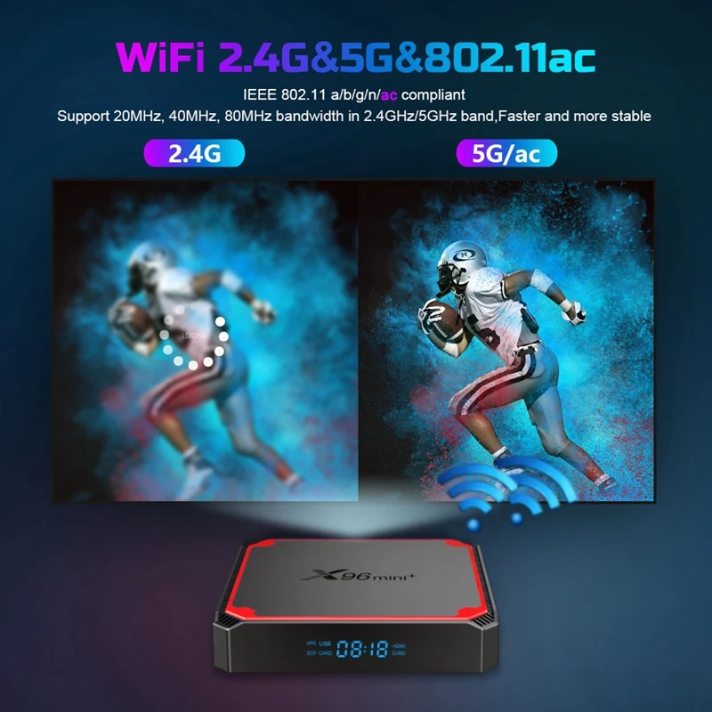 ТВ приставка X96 Mini + Android 9 0 четырехъядерный Amlogic S905W4 4K медиаплеер 2 4 ГГц и телефон