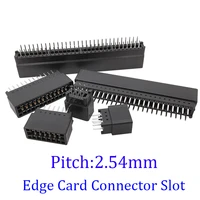2pcs 2 54 mm pitch edge card connector slot pcb gold finger socket through hole 81012161820283036405060728098 pin