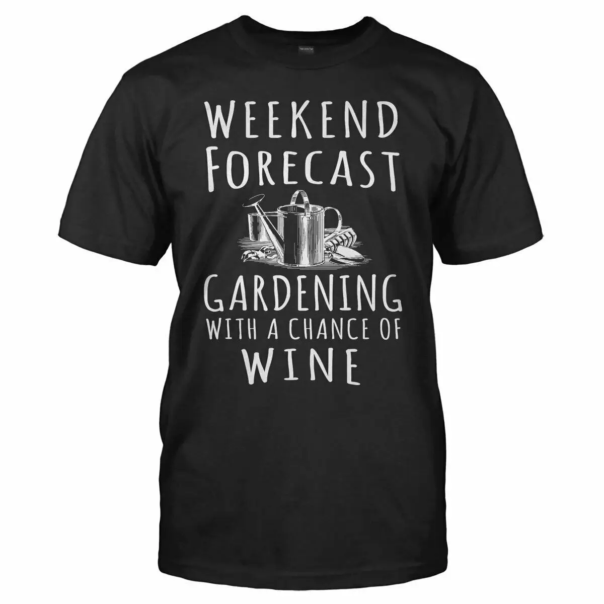 Forecast Weekend Садоводство с шансом вина холодное время забавная черная футболка |
