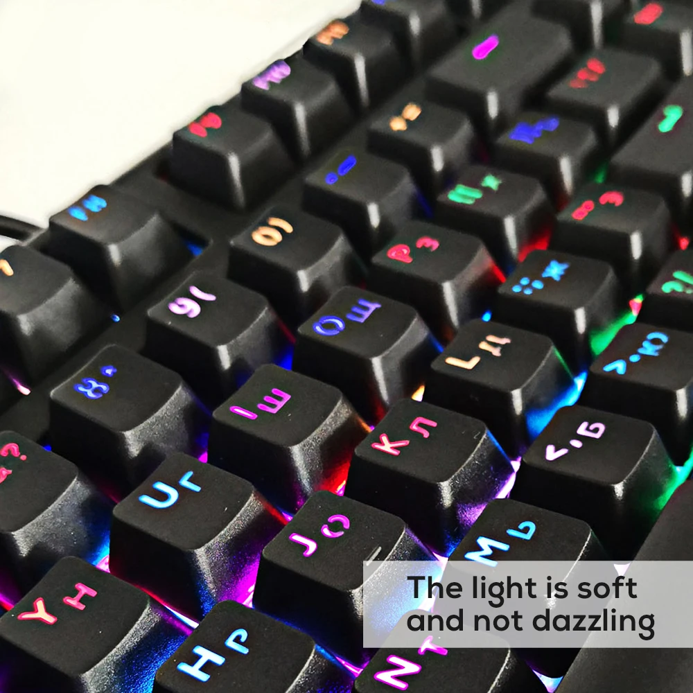 mechanical keyboard keycaps oem profile russian korean spanish french layout key abs transparent 104 keys for cherry gk61 free global shipping