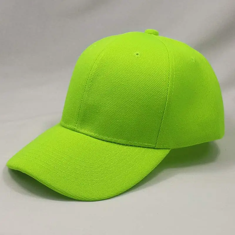 lime green Для мужчин Для женщин 6 Панель плотная Бейсбол Кепки регулируемый Solid Twill Шапки оранжевого цвета — красный, синий, черный коричневый, серый - Цвет: lime green