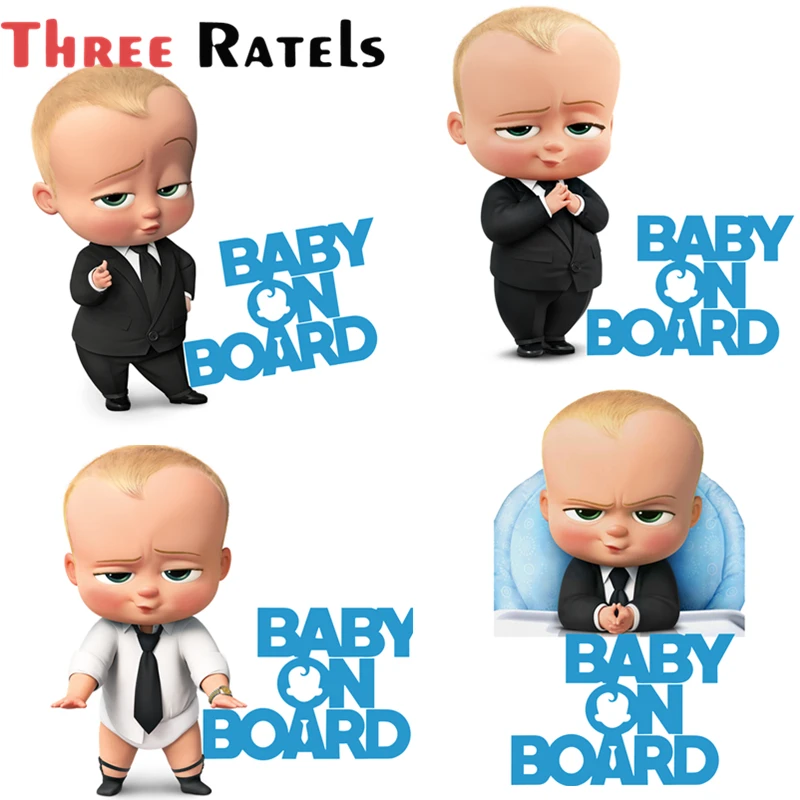 

Three Ratels A191 Car Sticker Cool Baby On Board Decals Cartoon Baby In Car Rear Windshield Trunk Decoration JDM Waterproof