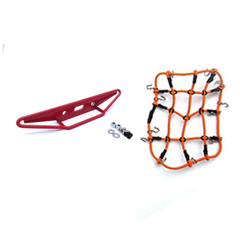 

Elastic Luggage Net for 1/12 MN D90 D99 MN99S,Orange & Metal Rear Bumper for MN D90 D99 D99S MN90 MN99S