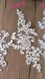 champagne 6 шт., 22,5X12 см, 10 цветов, изысканная свадебная вуаль, украшение на голову, Кружевная аппликация с кружевной отделкой, платье, аксессуары для рукоделия, BD0049 - Цвет: champagne