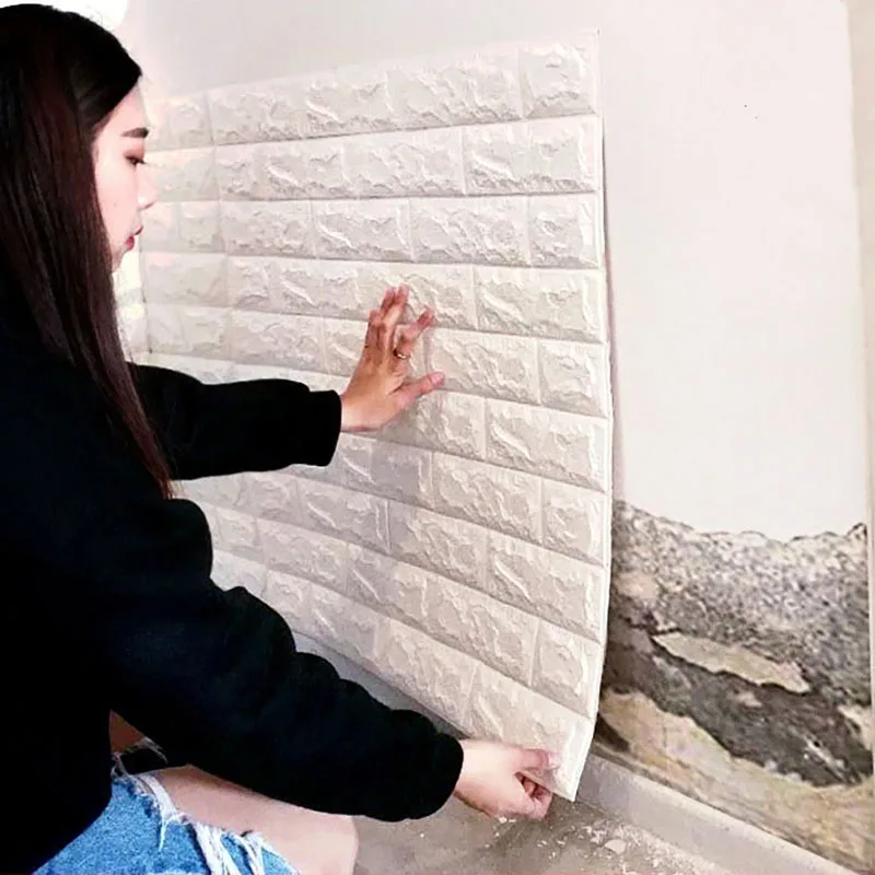 

Special Size 3D Self-adhesive Wallpaper Waterproof Brick Pattern Wallpaper TV Background Wall Sticker Renovation Wallpaper