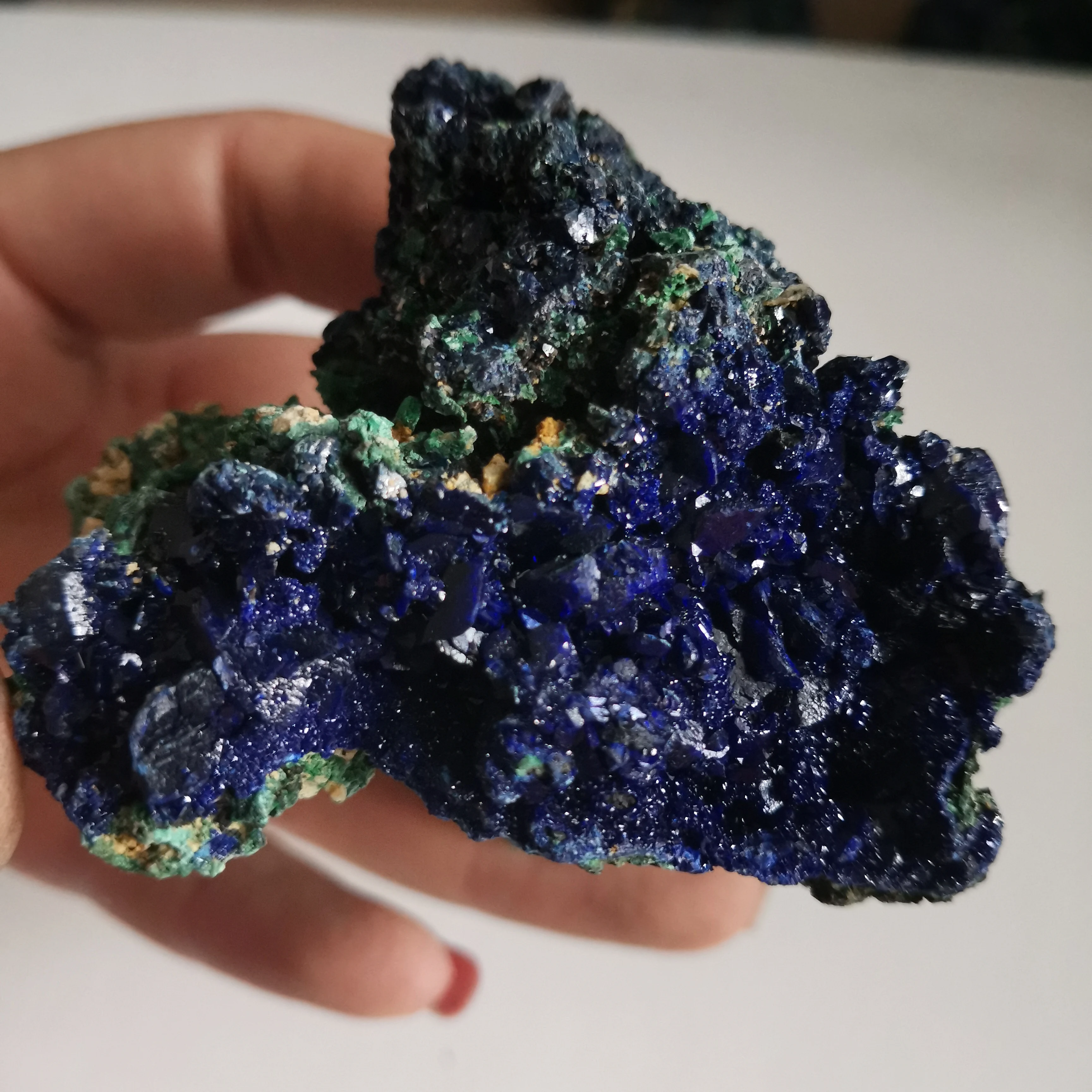 131 г натуральный чессилитовый материал образец Azurite Geode Bule и зеленый Целебный