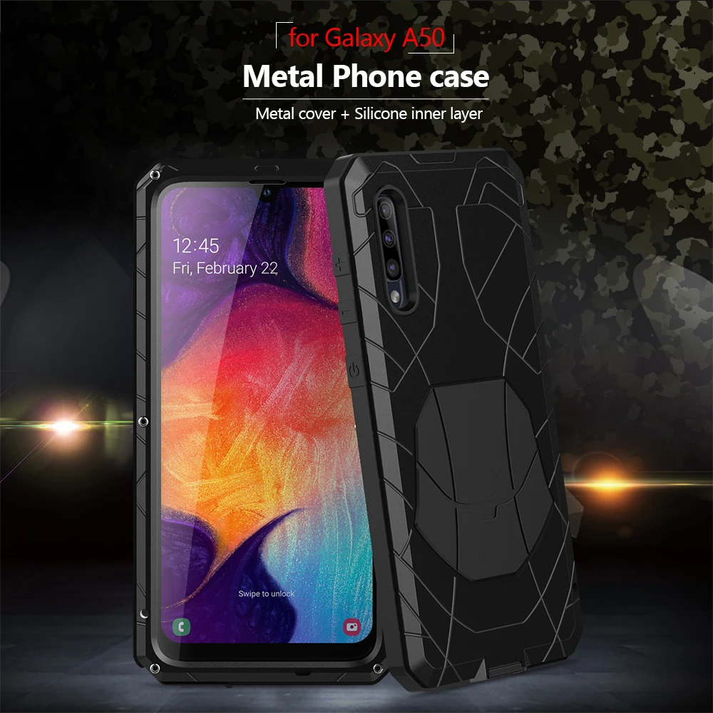 Для samsung Galaxy A30s A51 чехол для телефона жесткий алюминиевый металлический Закаленное стекло Защитная крышка для экрана сверхмощная защита A71 крышка