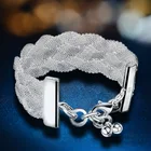 Женский креативный плетеный браслет из серебра 925 пробы