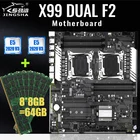 X99 двойной F2 комплект материнской платы с внутренними Ксеон 2 * E5 2620V3 Процессор и 8*8 ГБ = от 64 Гб DDR4 2400 МГц ECC REG Оперативная память Поддержка LGA2011-3 E5 V3 Процессор