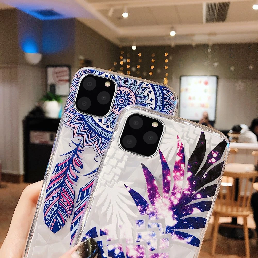 LAPOPNUT Silicone Pineapple Soft Clear Case for IPhone 11 Pro Xr X Xs Max 8 7 6S Plus 6 5 5S SE 2020 Fruit Slim Shockproof Cover |