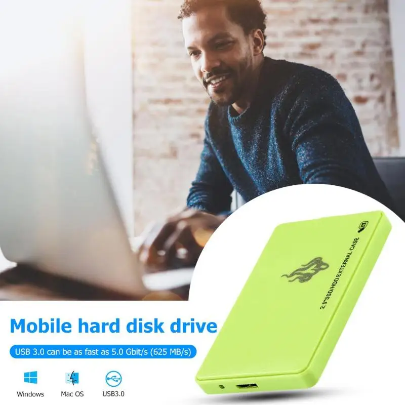 Зеленый 2 ТБ 1 ТБ 500GB 2,5 дюймов USB 3,0 внешний жесткий диск SATA III устройство хранения памяти портативный HDD для настольного компьютера