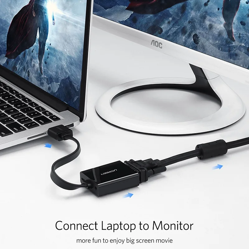 Ugreen HD к разъему VGA HDMI Compat VGAAudio мужской Tou женский HDMIVGA конвертер Кабель Графика