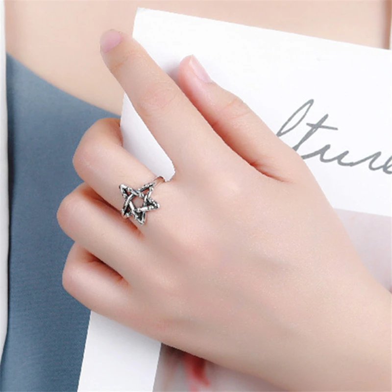 2021 г. Прямая поставка вечерние открытые кольца с пятиконечной звездой для женщин