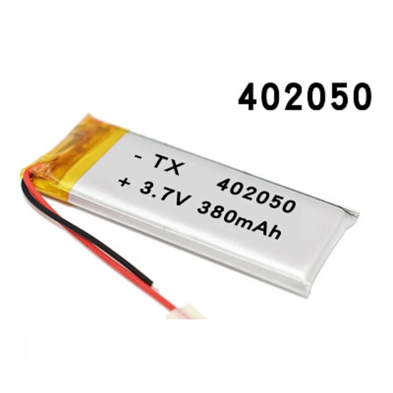 

402050 3.7V 380mAh Lithium Polymer Rechargeable Battery For MP3 MP4 GPS PAD DVD DIY E-book bluetooth Headset Speaker Li-Po cells