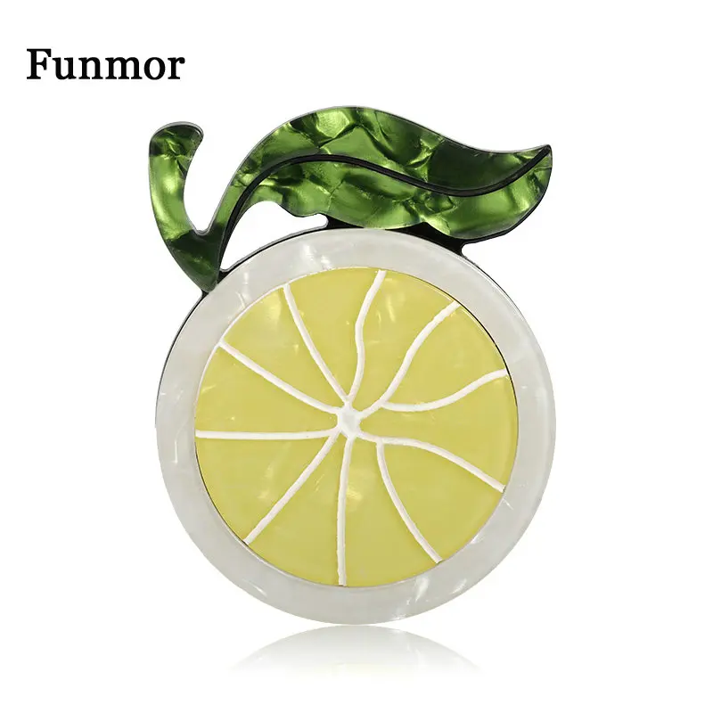 Женская акриловая брошь Funmor праздничная в форме лимонного сечения украшение для
