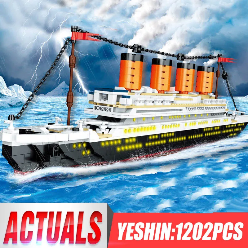 

Yeshin 0958, креативные игрушки, модель Титаник RMS круизного судна, корабля, сборная Паровая лодка, строительные блоки, кирпичи, детские рождестве...