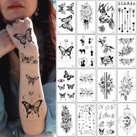 12pcslot temporary tattoo stickers girl waterproof small fake tattoo sticker butterfly hand finger cute tattoos on body face