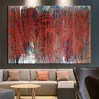 HD Роскошная абстрактная картина маслом на холсте красная линия настенное искусство модный современный декор квадратные картины плакат для дома гостиной