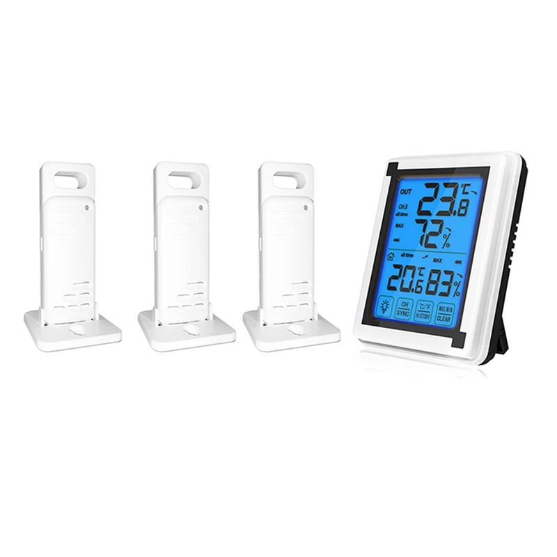 

Digital Wireless Hygrometer Indoor Outdoor Thermometer Temperature and Humidity Gauge Monitor with Backlight LCD Meter