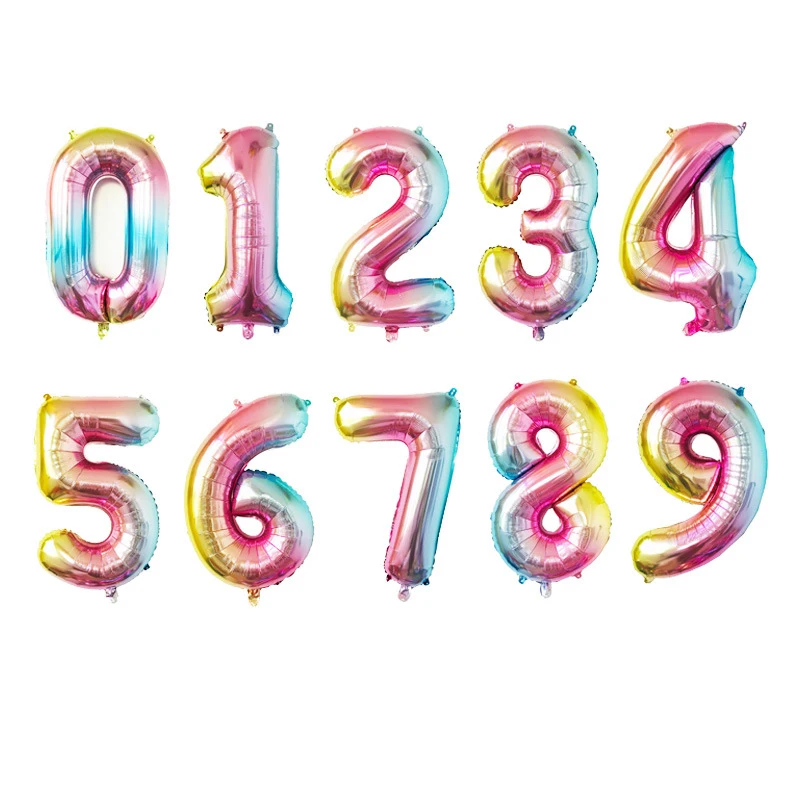 

132 Inch Rose Gold Number Balloon Birthday Wedding Party Decorations Foil Balloons Kid Boy Toy Baby Shower Balloons