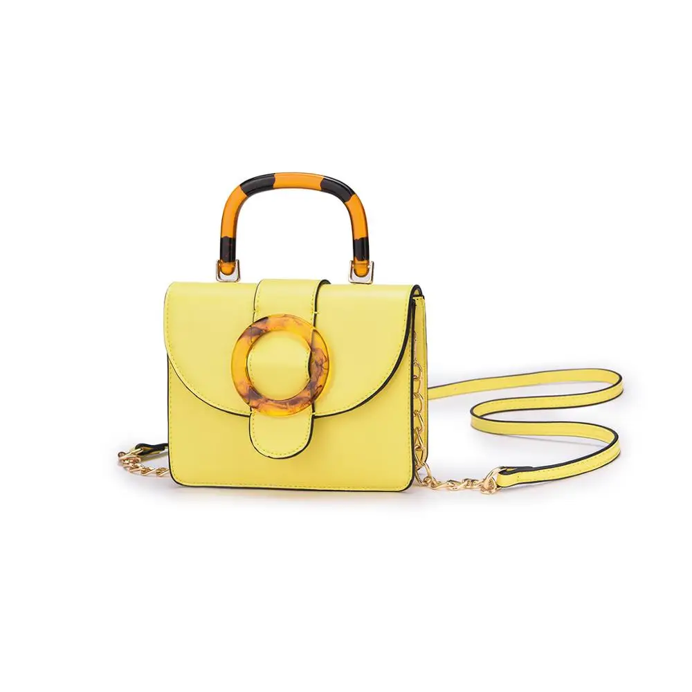 yellow L20 H16 W6cm Винтажные женские сумки с деревянной ручкой-кольцом, Повседневная сумка через плечо, роскошные сумки через плечо, дизайнерский кошелек, большой «ТОТЕ» ведра - Цвет: yellow L20 H16 W6cm