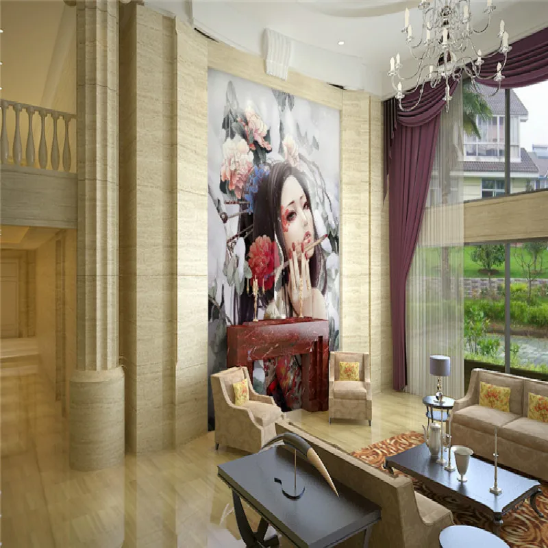 Пользовательские японский стиль настенная бумага 3D росписи большой салон