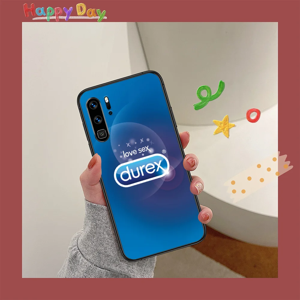 

Funny Durex Phone Case For HUAWEI P 9 10 20 30 40 Lite smart Pro Z 2019 Nova 5T 6 7 i black Prime 3D Cell Luxury Funda Silicone