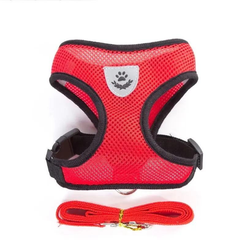 

Puppy Dog Walking Harness and Leash Sets Breathable Mesh Adjustable For Small Medium Cats And Dogs Chihuahua Outdoor Supplies