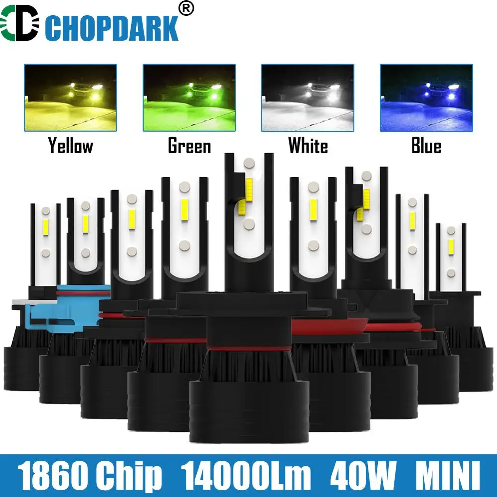 H7 H1 H3 9005 HB3 9006 HB4 H10 880 881 H27 9012 HIR2 автомобильная светодиодная лампа для фары 1860 CSP 40 Вт