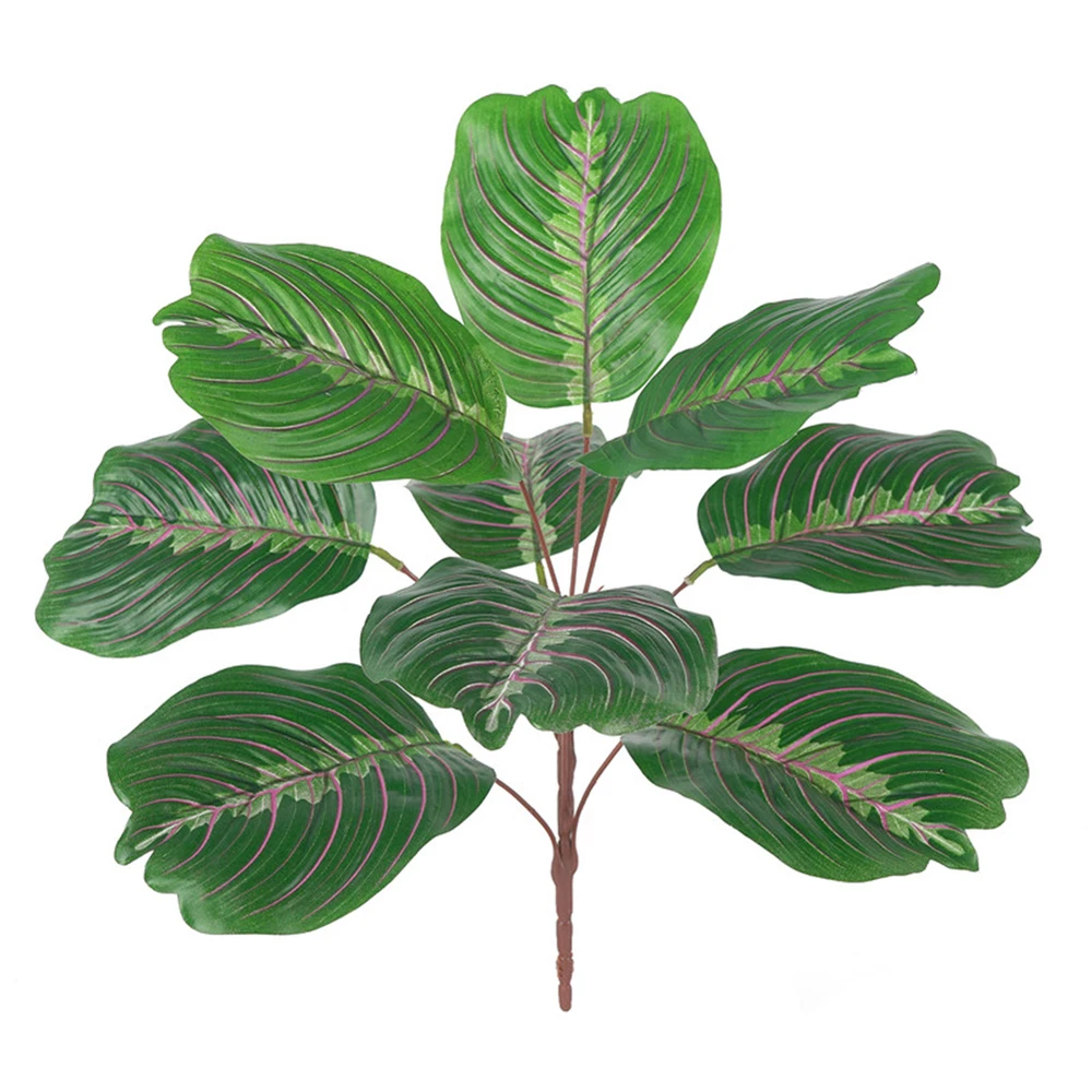 

1pc Artificial Flower Green Leaf Plastic Plant Simulation Fake Leaf Foliage Bush For Home Wedding Decoration Party Supplies 42cm