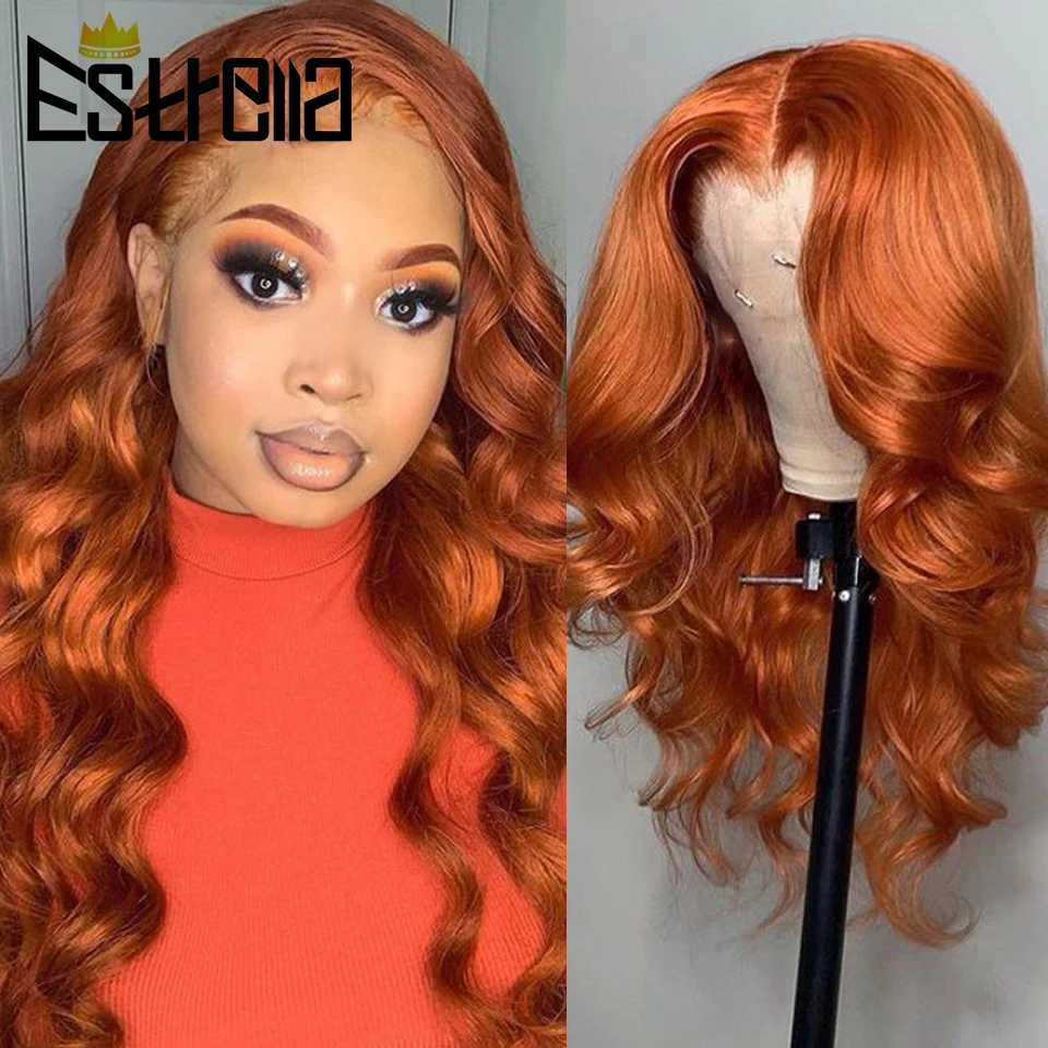 

Body Wave Lace Front Wig Ginger Orange Lace Front Human Hair Wigs For Women Human Hair Remy 4x4 Lace Closure Wavy 613 Lace Wig
