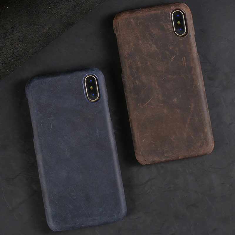 Ретро роскошный подлинный выдвижной кожаный чехол для телефона iphone X XS 11 11Pro Pro Max XR