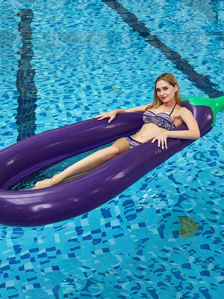 

Inflatable Swimming Ring Giant Eggplant Floating Swimming Pool Floating Bed Party Toy Sunbed Children Adult Beach