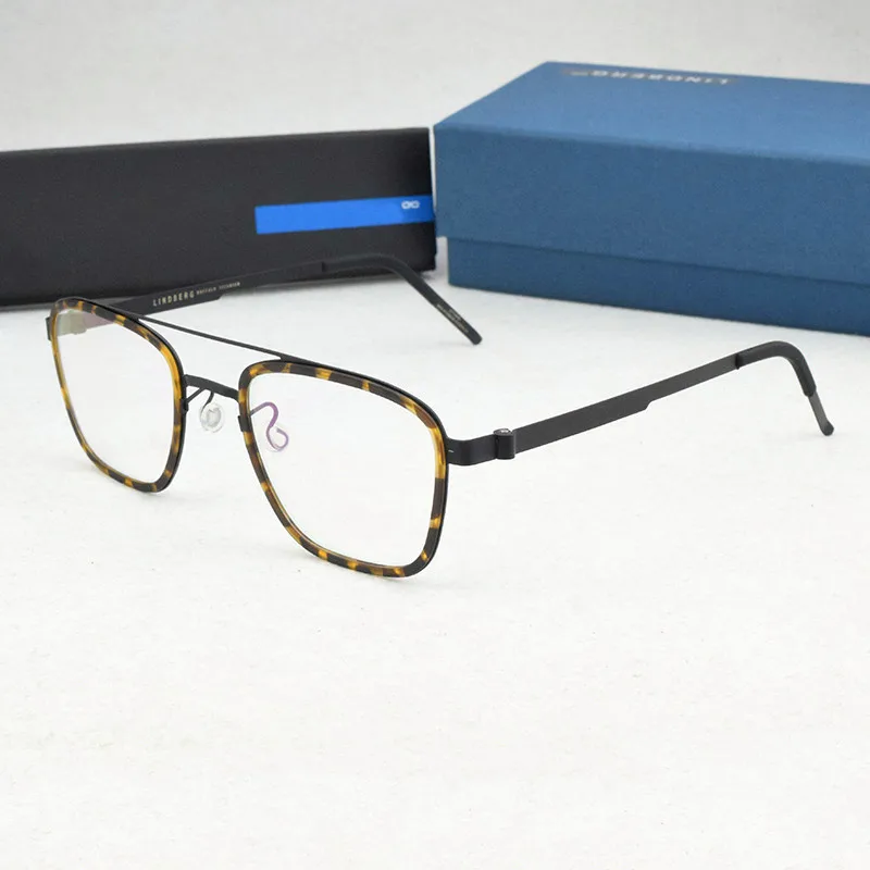 

Brand Titanium optical glasses frame men 2020 myopia computer Square eye glasses frames for men Denmark spectacle frames 9708