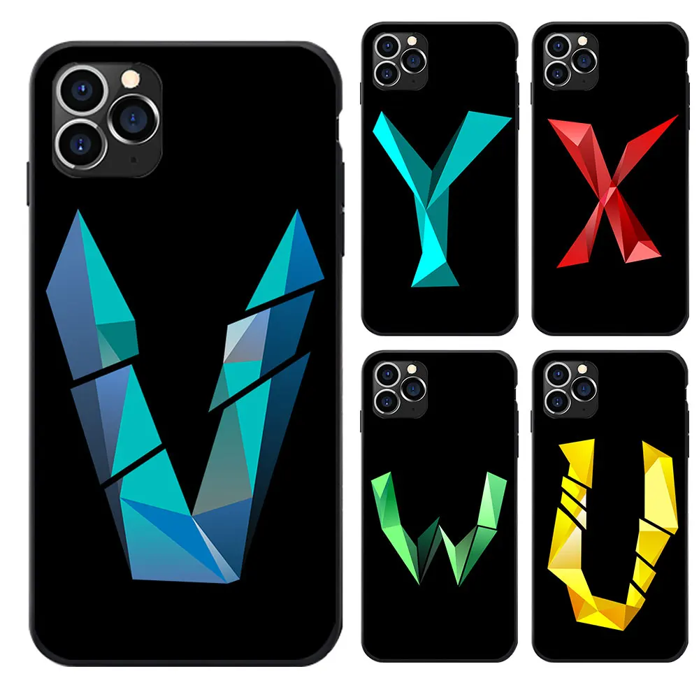 Чехлы для iPhone 5 6 7 8 S XR X Plus Max SE с надписью Капитал алфавит от A до Z модные 3D чехлы
