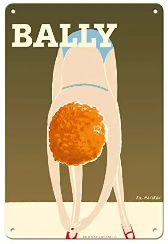 

Dancer Puts On Her Red Mary Janes - Bally Shoes - Advertising Poster by Pierre Fix-Masseau - Metal Sign