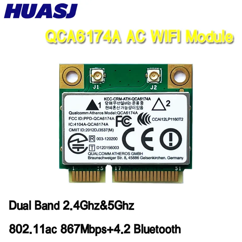 HUASJ Atheros QCA6174A двухдиапазонный AC WIFI модуль адаптер mini PCI-E 2 4G/5G заменить QCA9377 |