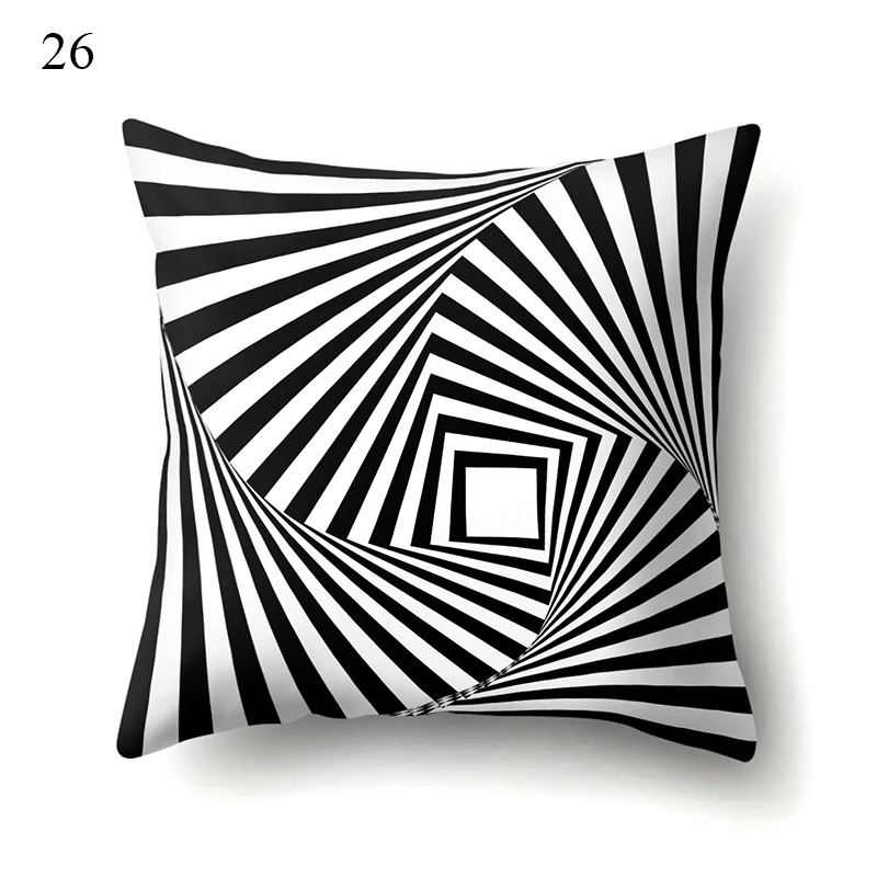 

New Black And Whiter Abstract Pillowcase 45*45cm Decorative Sofa Cushion Case Bed Pillow Cover Room Decor Car Cushion Cover