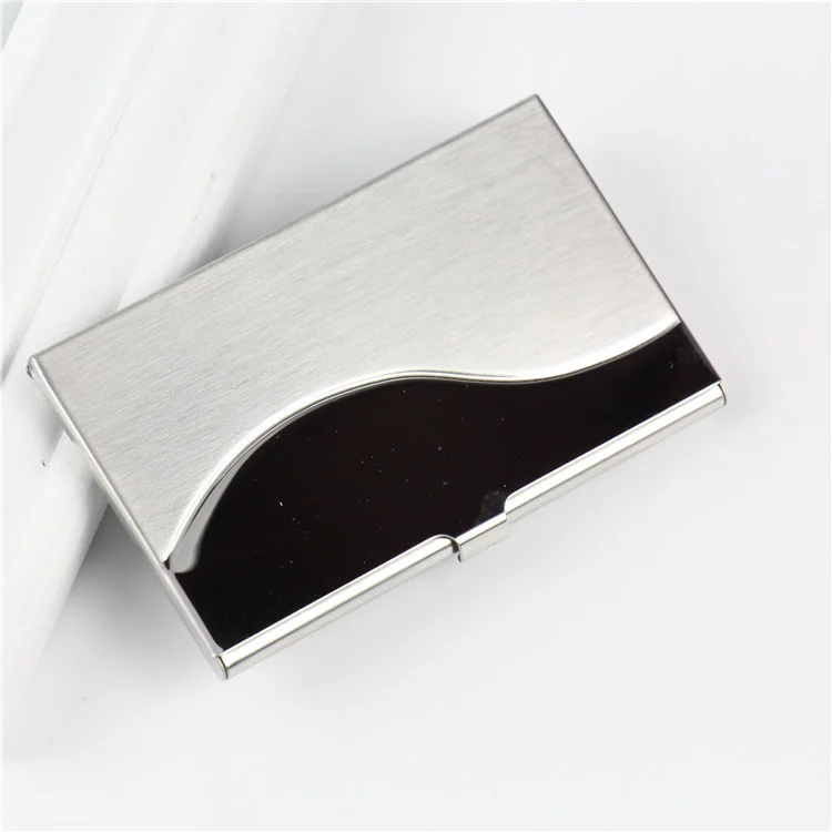 Laser Engraved LOGO Creative Business Card Case Stainless Steel Metal Lid Credit Card Business Card Holder Card Metal Wallet images - 6