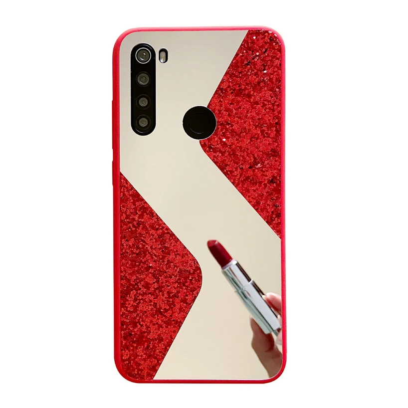 

Signalshin Fashion Luxury Makeup Mirror S Frame Phone Cases For Xiaomi Redmi Note 10 9 8 Pro Max A C Glitter Soft TPU Back Cover