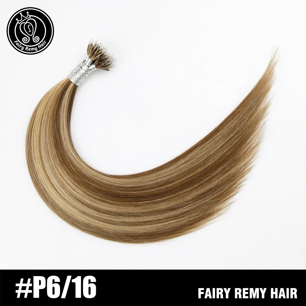 Сказочные волосы remy 0,8 г/локон 16 дюймов Remy микро бусины для наращивания волос в нано кольцах ссылки российские натуральные волосы Платина блонд цвет 40 г - Цвет: P6-16