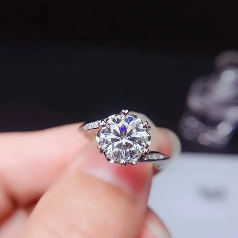 USPS Прямая поставка D VVS класса Moissanite S925 серебряные Свадебные кольца для женщин