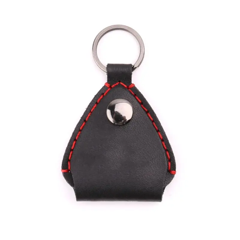 

Leather Electric Guitar Pick Holder Folk Guitar Plectrum Case Bag Keyring