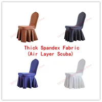 10PCS/LOT Polyester Spandex Dining Chair Covers Hotel Party Wedding Solid Universal Chair Cover Air Layer Scuba Thick Fabric