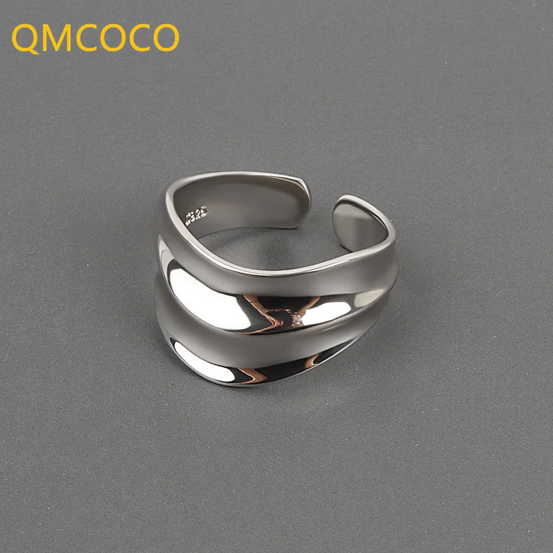 

Euramerican Style Smooth Surface Simple Irregular Trend For Female Ring INS Personality Temperament Opening Adjustable Wide Ring