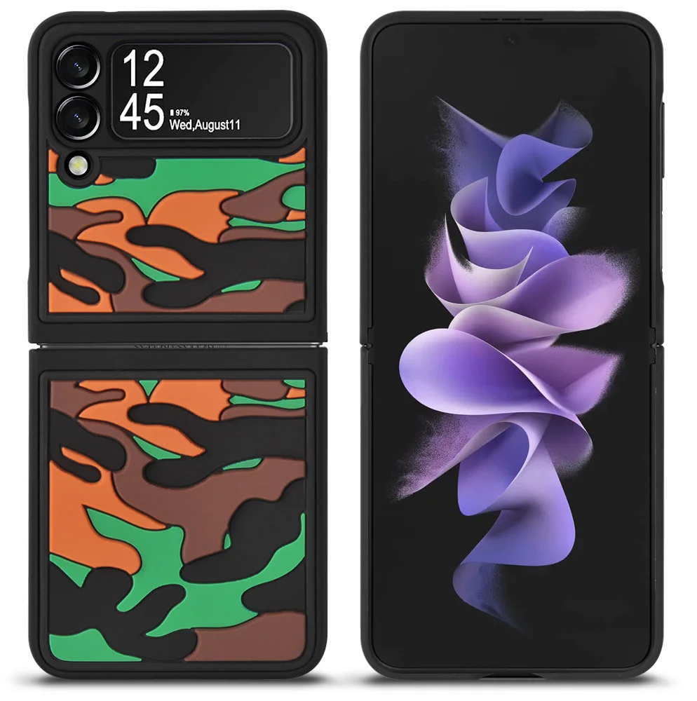 

Shockproof Camouflage Military Army Phone Case for Samsung Z FOLD 3 Galaxy Z FLIP 3 HD Camera Screen Drop Protection Back Cover