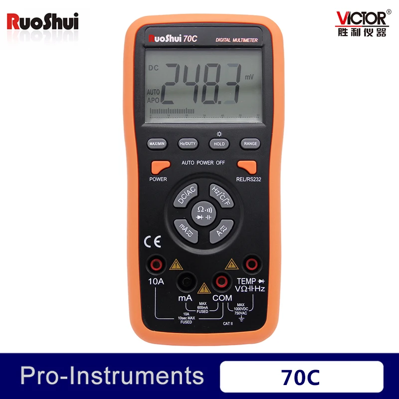 Профессиональный USB мультиметр Victor VC70C 6000 отсчетов Автоматический диапазон 10 А